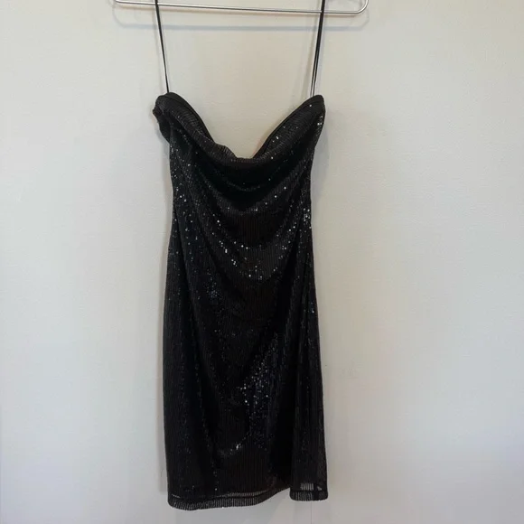 The Limited Black Strapless Sequin Dress Women’s Medium NWT - Picture 3 of 7